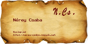 Nérey Csaba névjegykártya